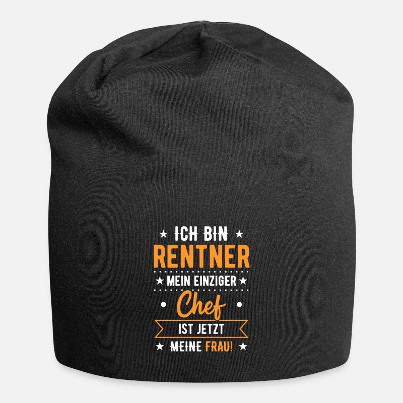 Opa Ich Bin Rentner Mein Einziger Chef Meine Frau - Jersey-Beanie - Schwarz
