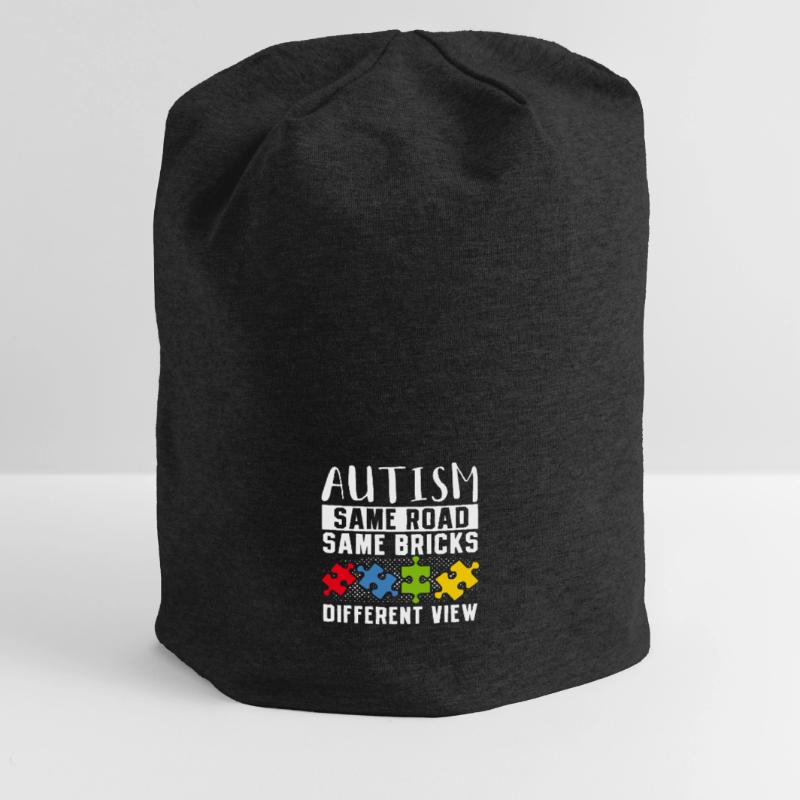 Autism Same Road Same Bricks Jersey Beanie