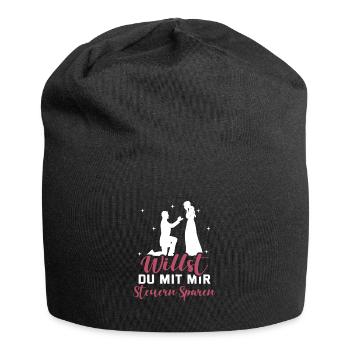 Heiratsantrag Willst Du Mit Mir Steuern Sparen Hei - Jersey-Beanie - Schwarz - Vorne