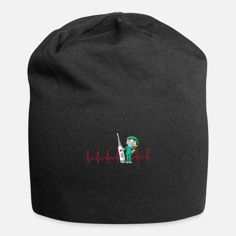 Infirmière infirmière ECG - Bonnet en jersey - noir