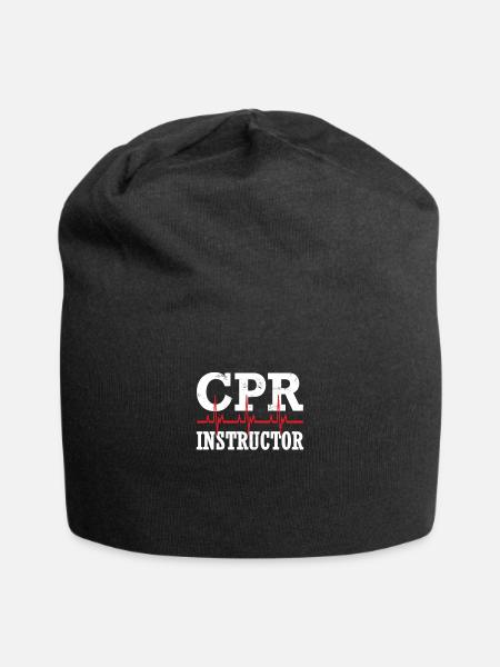 Cardiopulmonary resuscitation Heart pressure massage CPR - Jersey Beanie - black