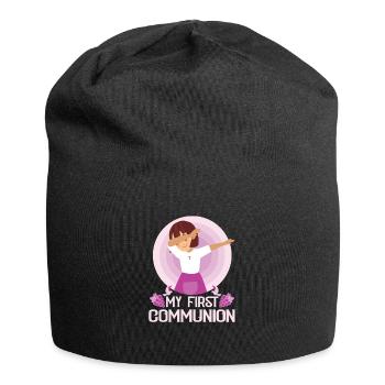 My First Holy Communion Dabbing Girl - Jersey Beanie - black - Front