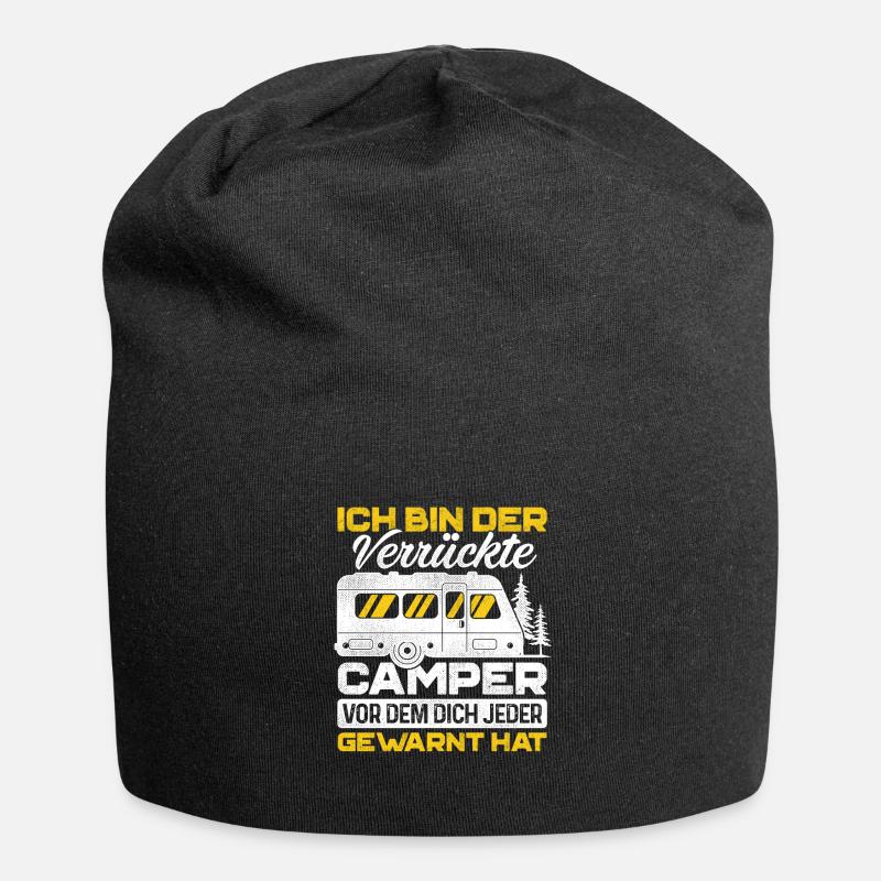 Camper Bin Der Verrückte Camper Vor Dem Dich Jeder - Jersey-Beanie - Schwarz