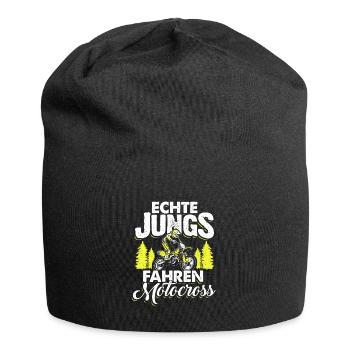 Echte Jungs Fahren Motocross Motorrad Biker Enduro - Jersey-Beanie - Schwarz - Vorne