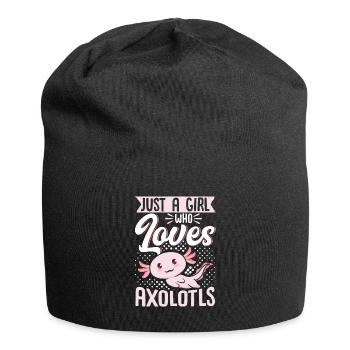 Just A Girl Who Loves Axolotls - Jersey-Beanie - Schwarz - Vorne