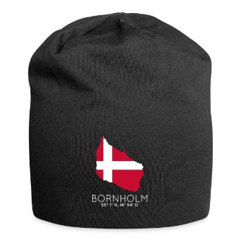 Bornholm Dänemark Insel Koordinaten Karte - Jersey-Beanie - Schwarz - Vorne