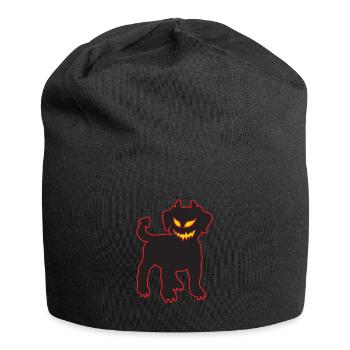 Halloween Devil Dog Chiot démoniaque brillant - Bonnet en jersey - noir - Devant