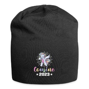 Cousine 2023 Einhorn Familie Nachwuchs Statement S - Jersey-Beanie - Schwarz - Vorne