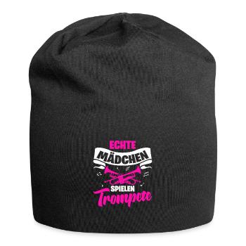 Echte Mädchen Spielen Trompete Trompetenspieler Mu - Jersey-Beanie - Schwarz - Vorne