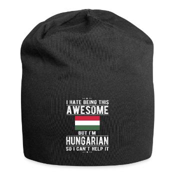 Proud Hungarian Hungary Flag Hungarian origin - Jersey Beanie - black - Front