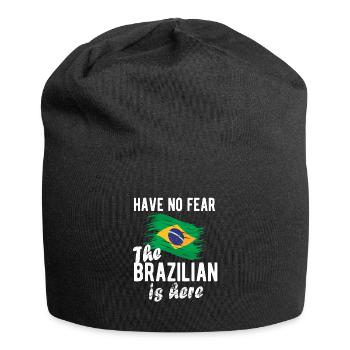 Brazilian Brazil Brazilian Flag - Jersey Beanie - black - Front