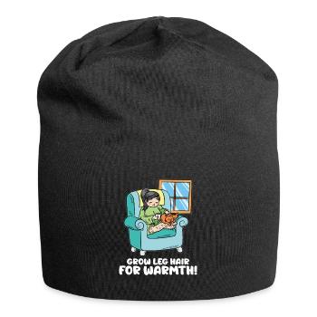 Wachsen Sie Beinhaare für Wärme Haarige Feministin - Jersey-Beanie - Schwarz - Vorne