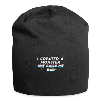Funny saying about daughter son gift - Jersey Beanie - black - Front