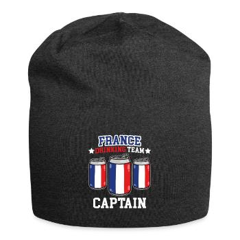Kapitän des französischen Trinkteams - Jersey-Beanie - Anthrazit - Vorne