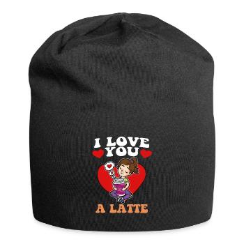 Je t’aime un Latte Coffee Cappuicino - Bonnet en jersey - noir - Devant