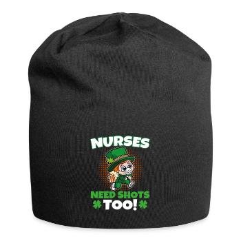 Krankenschwestern brauchen auch Schüsse St. - Jersey-Beanie - Schwarz - Vorne