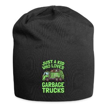 Just A Kid Who Loves Garbage Trucks Garbage Truck - Jersey Beanie - black - Front