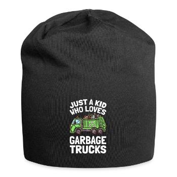 Just A Kid Who Loves Garbage Trucks Garbage Truck - Jersey Beanie - black - Front