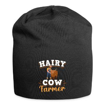 Vache bovine écossaise des Highlands - Bonnet en jersey - noir - Devant