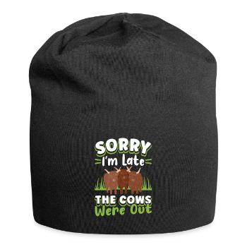 Scottish Highland Cattle Cow - Jersey-Beanie - Schwarz - Vorne