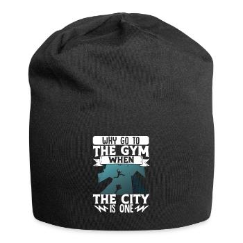 Parkour Freerunning Traceur - Jersey-Beanie - Schwarz - Vorne