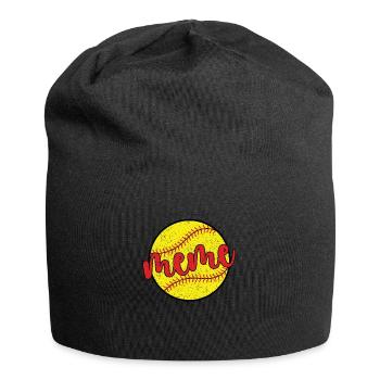 Meme Oma Eines Softballspieler Softball Meme - Jersey-Beanie - Schwarz - Vorne