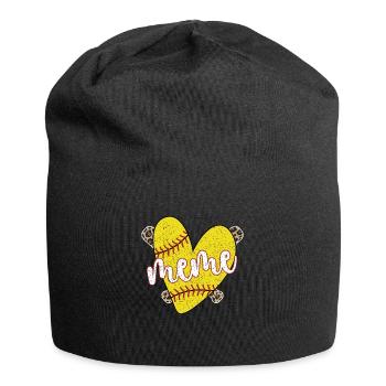 Meme Oma Eines Softballspieler Softball Meme - Jersey-Beanie - Schwarz - Vorne