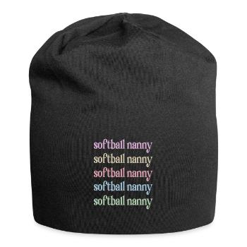 Nanny Grandma By Softball Player Softball Nanny - Jersey Beanie - black - Front