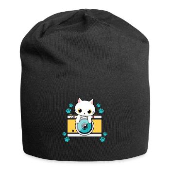Photography Camera Lens - Jersey-Beanie - Schwarz - Vorne