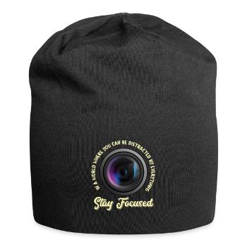 Photography Camera Lens Retro In A - Jersey-Beanie - Schwarz - Vorne