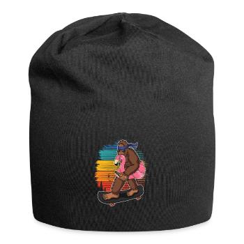 Flamingo Squatch Skateboard Flamingo-liebhaber - Jersey-Beanie - Schwarz - Vorne