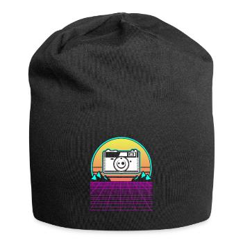 Photography Camera Lens Vaporwave - Jersey-Beanie - Schwarz - Vorne