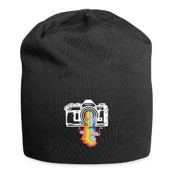 Photography Camera Lens Rainbow - Jersey-Beanie - Schwarz - Vorne