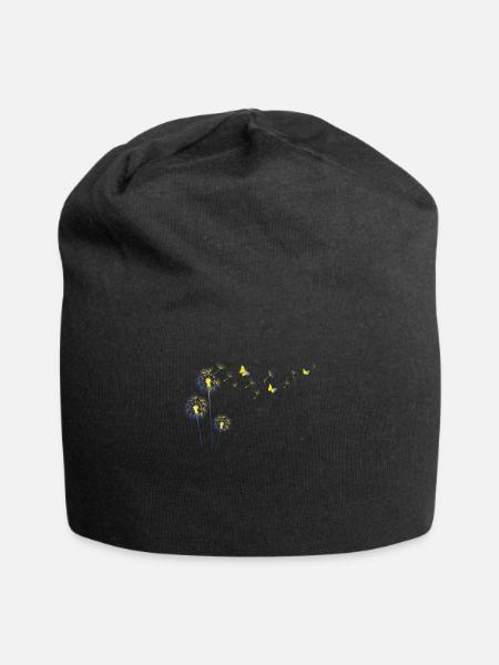 Ukraine Flagge Löwenzahn Schmetterlinge Patriot - Jersey-Beanie - Schwarz
