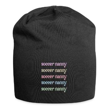 Proud Soccer Nanny Grandma Of Soccer Player Nanny - Jersey-Beanie - Schwarz - Vorne