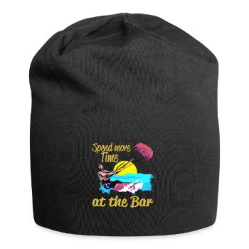 Kiteboarding Spend More Time At The Bar - Jersey Beanie - black - Front