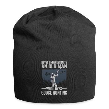 Never Underestimate An Old Man Who Loves Goose - Jersey-Beanie - Schwarz - Vorne
