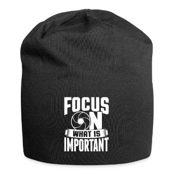 Focus On What Is Important Photographer Camera - Jersey Beanie - black - Front