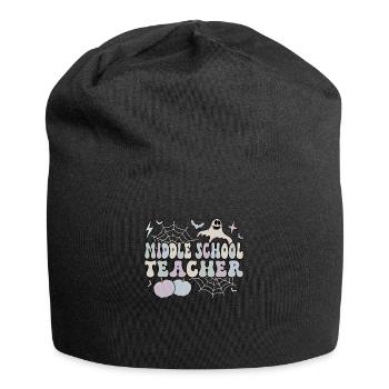 Middle School Teacher Halloween Teaching Gifts - Jersey Beanie - black - Front