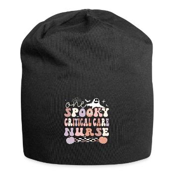 Critical Care Nurse Halloween Critical Care Gifts - Jersey Beanie - black - Front