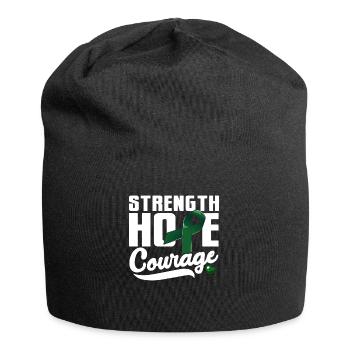 Lebekrebs Bewusstsein Awareness - Jersey-Beanie - Schwarz - Vorne