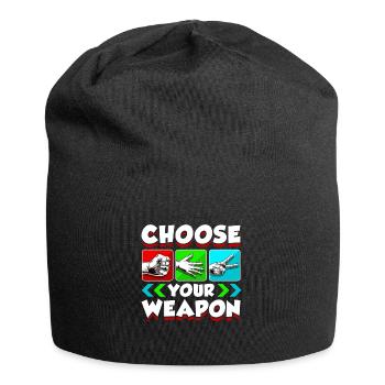 Ciseaux Papier de pierre - Bonnet en jersey - noir - Devant
