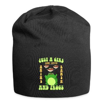 Nur ein Mädchen was Anime Ramen und Frösche liebt - Jersey-Beanie - Schwarz - Vorne