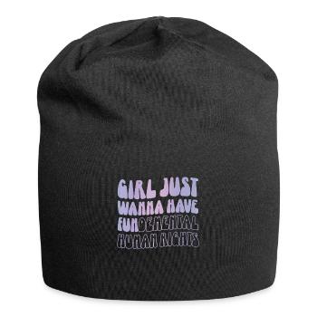 Mädchen Möchte Nur Grundlegende Menschenrechte - Jersey-Beanie - Schwarz - Vorne