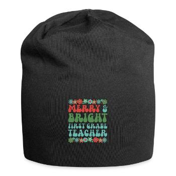 1st Grade Teacher Christmas First Grade Team Xmas - Jersey Beanie - black - Front