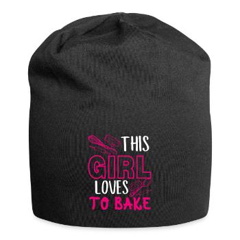 This girl loves kitchen utensils - Jersey Beanie - black - Front