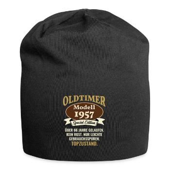 66 years classic car model 1957 66th birthday - Jersey Beanie - black - Front