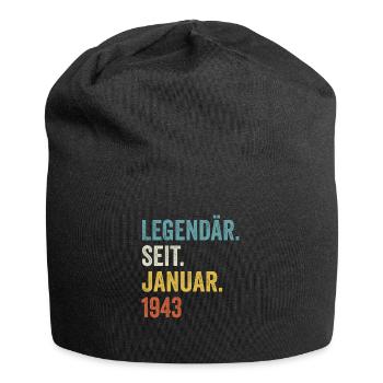 80 Jahre Legendär Seit Januar 1943 80. Geburtstag - Jersey-Beanie - Schwarz - Vorne