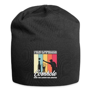 A bad day at the cornhole game - Jersey Beanie - black - Front