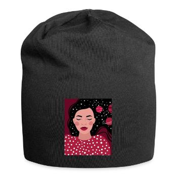 Popular Color 2023 Viva Magenta Female Room - Jersey Beanie - black - Front